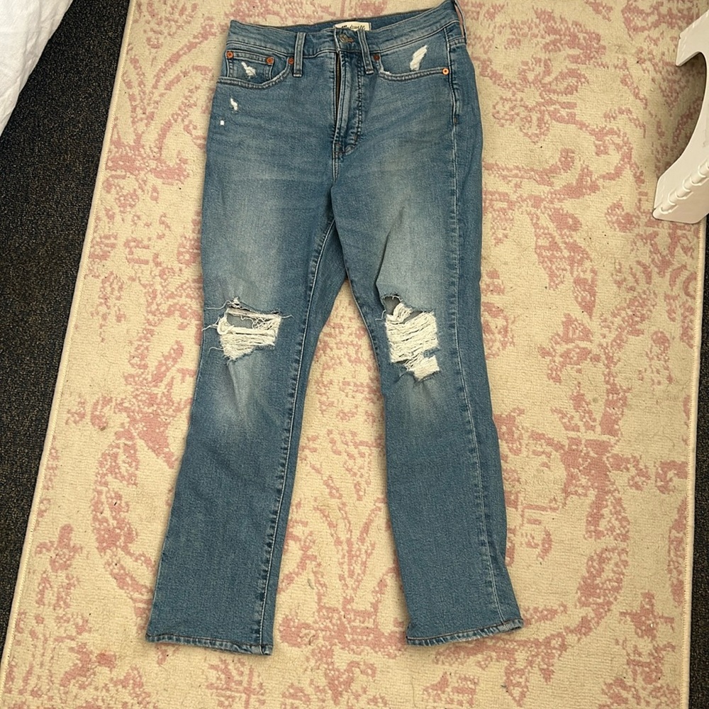Madewell straight leg Perfect Vintage Ripped Jeans